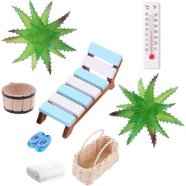 YANINEE Miniature Decorative Sauna Accessory Set Wellness Voucher Packaging Gift Decoration Pack of 11