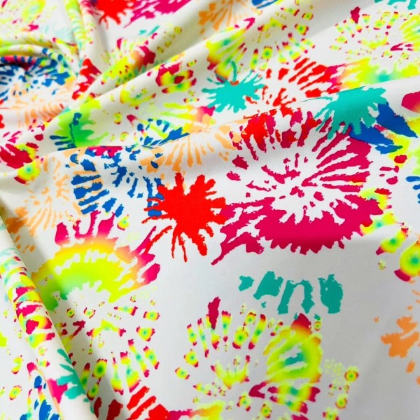 Unbranded 4-way Stretch Paint Splatter Print Spandex Fabric 60" Wide