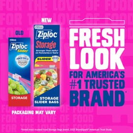 Ziploc Gallon Food Storage Slider Bags, Power Shield Technology for More Durability, 104 Bags Total