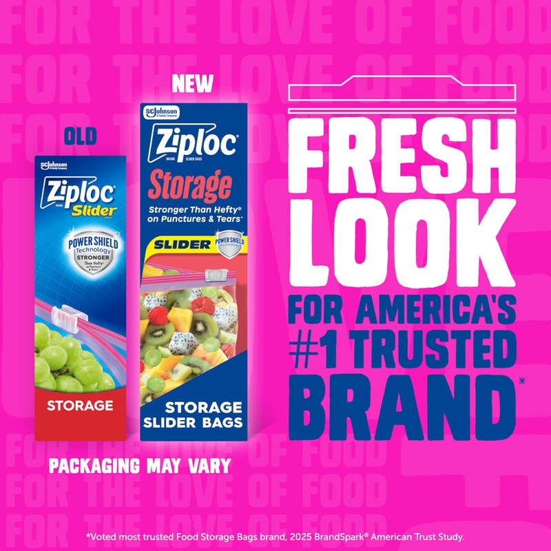 Ziploc Gallon Food Storage Slider Bags, Power Shield Technology for