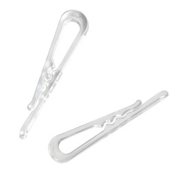 SBYURE 500 PCS U Shape Clear Durable Plastic Alligator Clips Transparent Plastic Shirt Clips with Teeth for Ties, Pants,Shirts Hold Garments in Place
