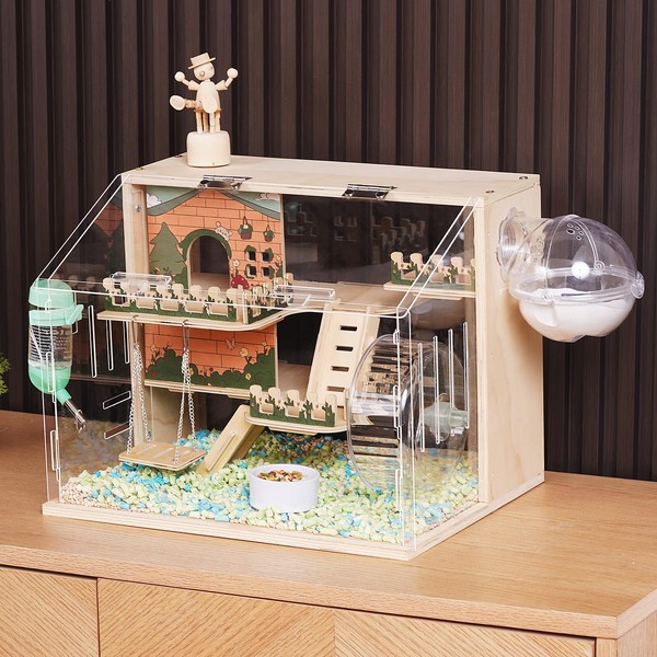 11 in 1 Wooden Hamster Cage with All Accessories, 15.8