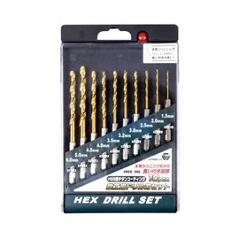 GREAT TOOL GTNDSmm10 HSS Steel Titanium Coated Iron Drill Blade Set, Set of 10 (Metal/Metal)