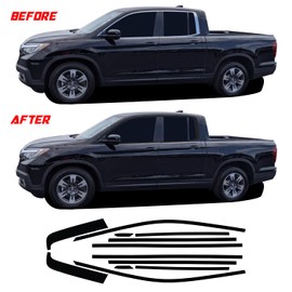 Window Trim Chrome Delete Precut Blackout Vinyl Wrap Overlay Kit Compatible with and Fits Honda Ridgeline 2017-2021 - Matte Series