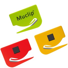 Muclip 3 Pack Magnetic Letter Opener Kit - Safety Envelope Slitter with Hidden Blade & ABS Grip,6 Colors Envelope Opener for Letter,Mail,Packages,Office,Home (Includes 3 Magnetic Stickers)