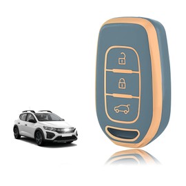 TOOMUME Key Case TPU Car Key Case Fits Renault Twingo Kangoo Clio Symbol Kwid Dacia Logan Sandero Stepway Duster Dokker, Key Cover Protection Key Shell - Smart Key