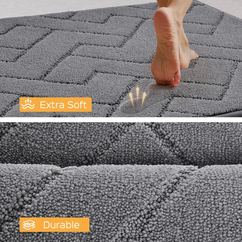 Machine Washable Kitchen Rugs Set (24" x 36"+24" x 60"),