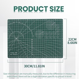 WALWAL Double-Sided Self Healing Cutting Mat, 11 Inches x 8 Inches Base for Quilting, Sewing Ideal for Sewing Crafts Hobby(A4)