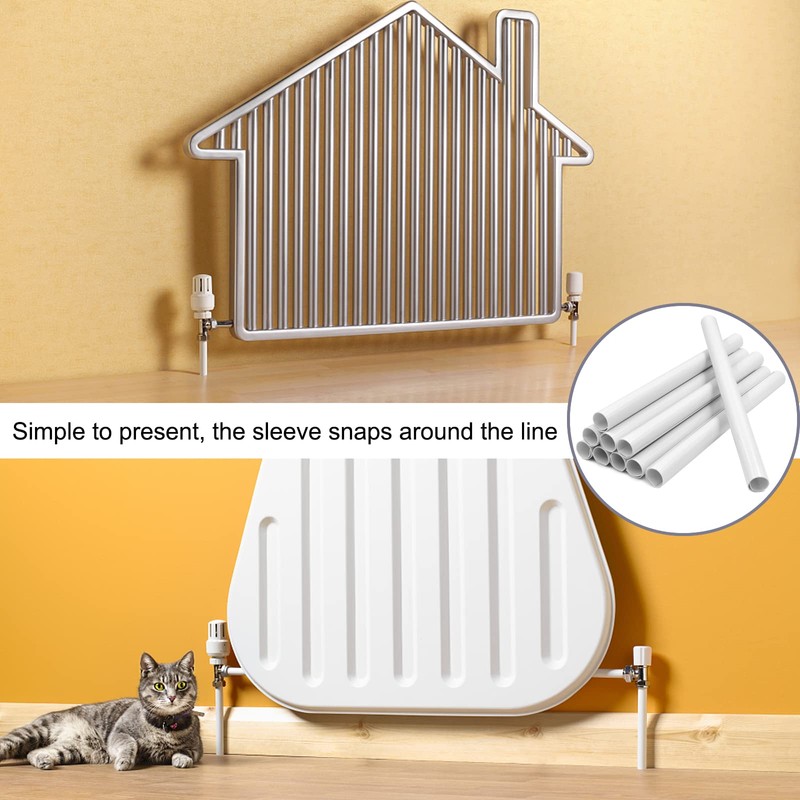 200mm x 15mm Radiator Pipe Covers White- Pipe Covers- Radiator