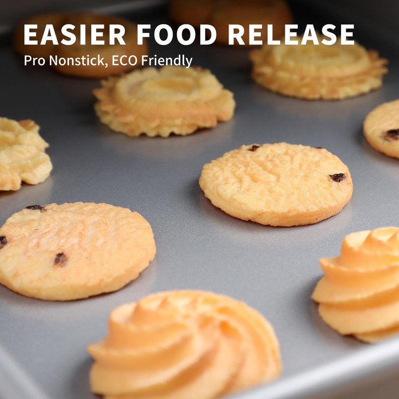 2-PACK Toaster Oven Pans for Baking,Shinsin 9X11 Non-stick Baking Trays,