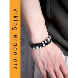 Bestyle Men's Bracelet, Leather, Stainless Steel, Waterproof, Thick, Braided Leather, Bracelet, Accessory, Casual, Men's Bang, Leather