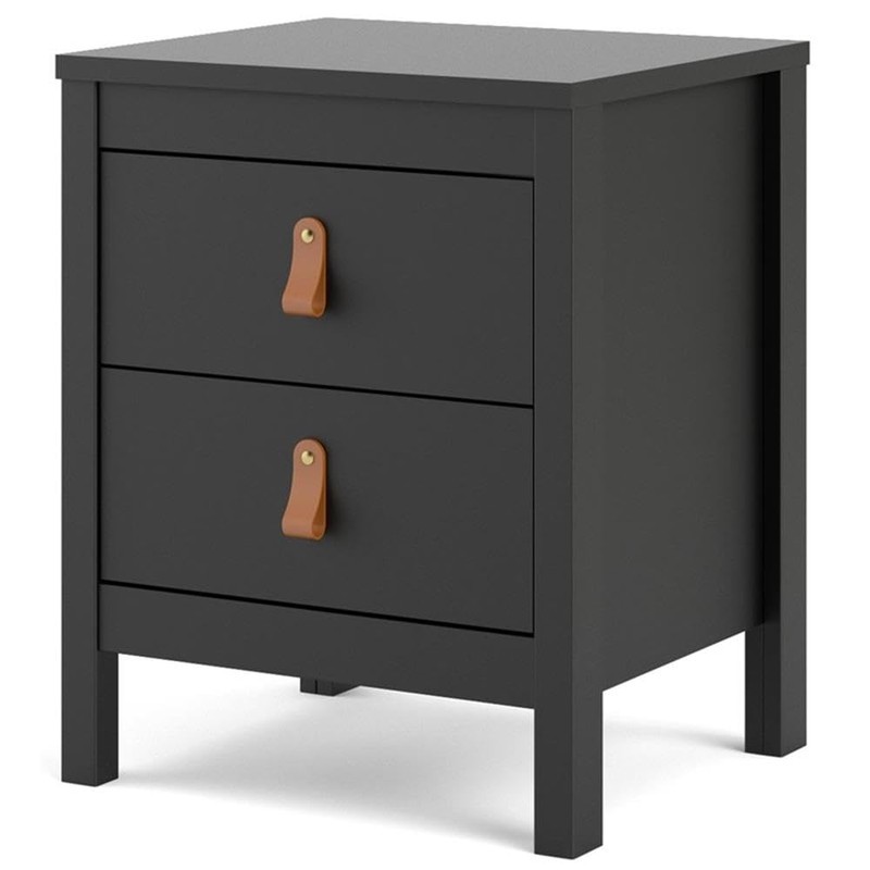 Tvilum, Black Matte Madrid 2 Drawer Nightstand