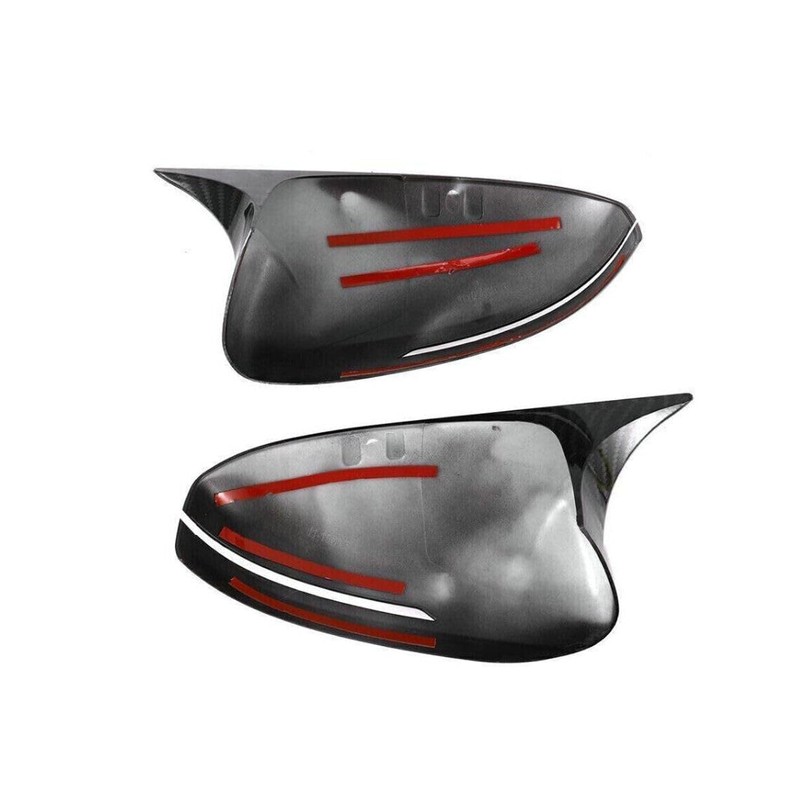 Carbon Fiber Rearview Side Mirror Cover Cap Housing Ox Horn