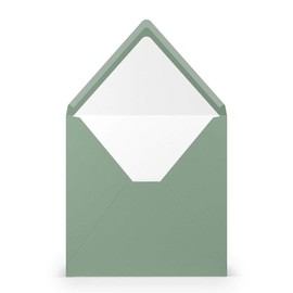 PAPERADO 10 square envelopes Eucalyptus ribbed 100 g/m² envelope without window 16.4 x 16.4 cm wedding envelopes with wet glue pointed flap