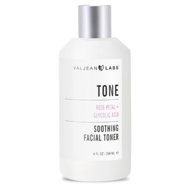 Valjean Labs Soothing Facial Toner | Rose Petal + Glycolic Acid | Helps Calm Irritation, Brighten and Exfoliate Skin | Cruelty Free, Paraben Free, Made in The USA (8 oz)