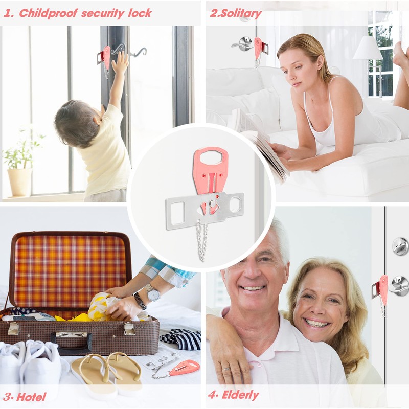 AceMining Portable Door Lock Home Security Door Locker Travel Lockdown