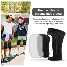 1 Par Rodilleras Deportivas para Niño, Antideslizante Protector de Rodilla Baloncesto, El Diseño Antisísmico de Esponja Gruesa Previene Efectivamente Caídas, Ideal para Juegos Pelota (Negro, Talla S)