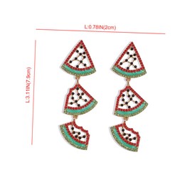 Healeved 1 Pair Stylish Fruit Earrings Colorful Watermelon Studs for Women Rhinestone Ear Drops for Parties and Daily Wear Unique Jewelry for Any Occasion