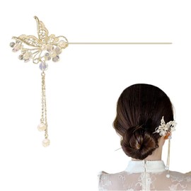 Doyime Kanzashi Hair Ornament, Hair Accessory, Kimono Accessory, Butterfly, Stylish, Classic, Everyday Use, Japanese Clothing, Yukata, Chinese Style, For Coming of Age Ceremonies, Weddings, Graduation Ceremonies, Women's Gift
