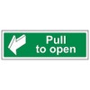 V Safety Pull To Open Door Sign - 300mm x