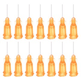 sourcing map 50 Pcs 23G Plastic Dispensing Needles, 1/2" PP Glue Needle Tube Blunt Luer Lock Tips with PP Flexible Needle for Liquid Glue Gun, Orange