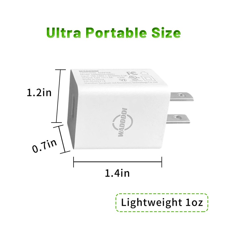 5W USB A Charger 2 Pack White