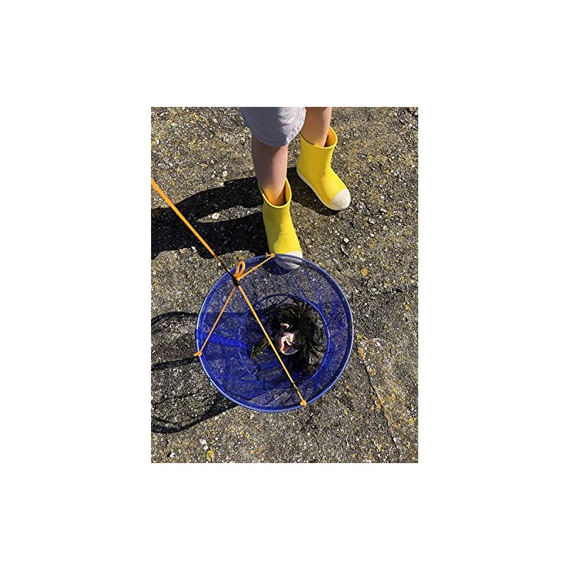 Children's Crab Fishing Drop Net, 10m line, Blue and Pink.