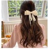 Satin Hair Bows for Women Girls Black White Silky Bows