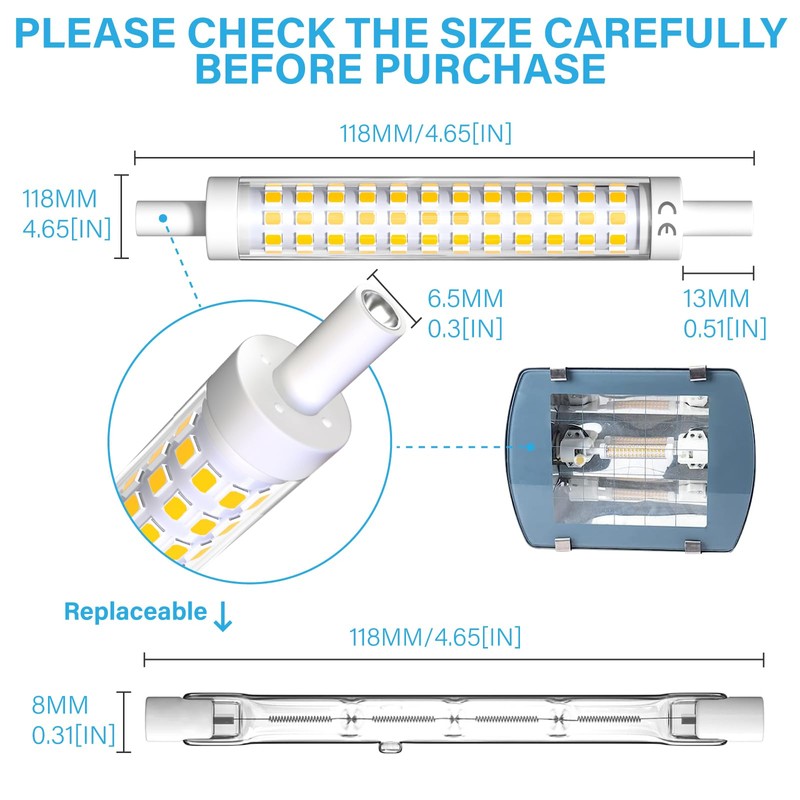 Lustaled R7s LED Bulb 118mm 10W 1300LM Day Light 6000K