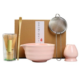 KBIBCK Matcha Whisk Kit,5 PCS Matcha Tea Set with Whisk and Bowl, Matcha Spoon, Whisk Holder,Reusable Matcha Making Kit for Traditional Japanese Tea Ceremony, Perfect Matcha Starter Set (Pink