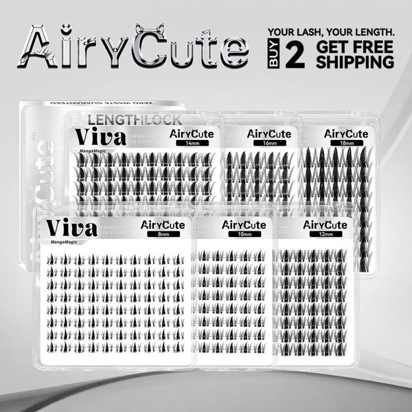 AiryCute LengthLock Collection | Lash Clusters Luna Glosa Viva Velure
