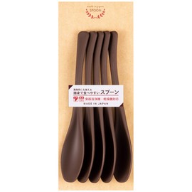 Sunlife S-03076 Plastic Spoons, Dishwasher Safe, Thin, Easy to Eat, Set of 5, Approx. 7.5 inches (19 cm), Resin, Commercial Use, For Visitors, Heat Resistant 288°F (140°C), Slim, PP, Lunch, Light