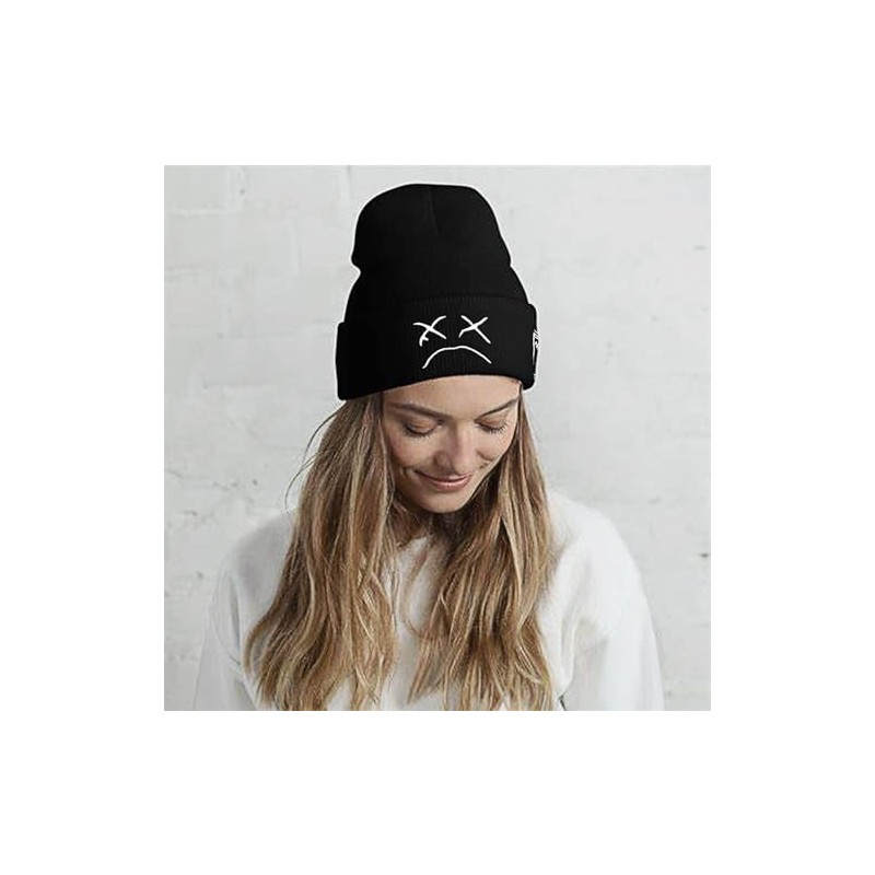 Gorro de punto para hombres y mujeres con cara triste