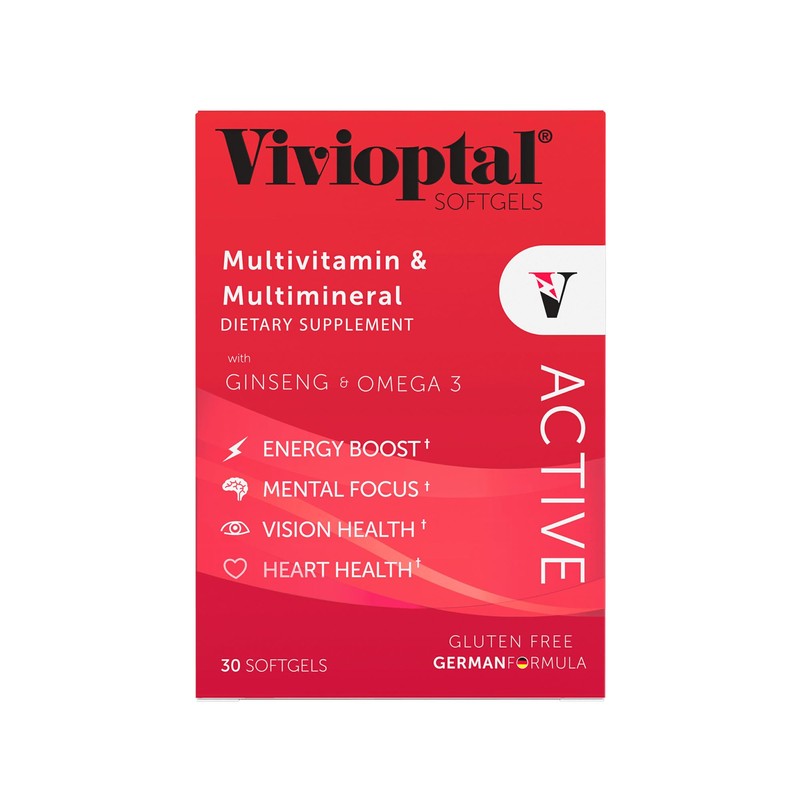 Vivioptal Active, 30 Softgels, Ginseng & Omega 3, Multivitamin &