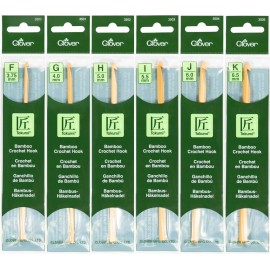 Clover Takumi Bamboo Crochet Hooks,  Sizes F - K, 3.75mm - 6.5mm - Size G - 4.0mm