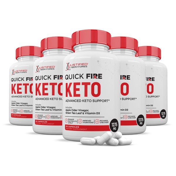 (5 Pack) Quick Fire Keto ACV Pills 1275MG Keto Support