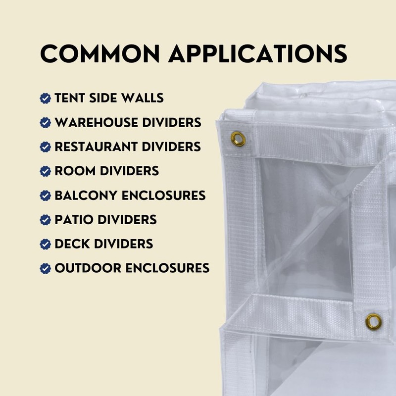 TARP SUPPLY INC Clear Tarp Heavy Duty Waterproof, Vinyl Tarps