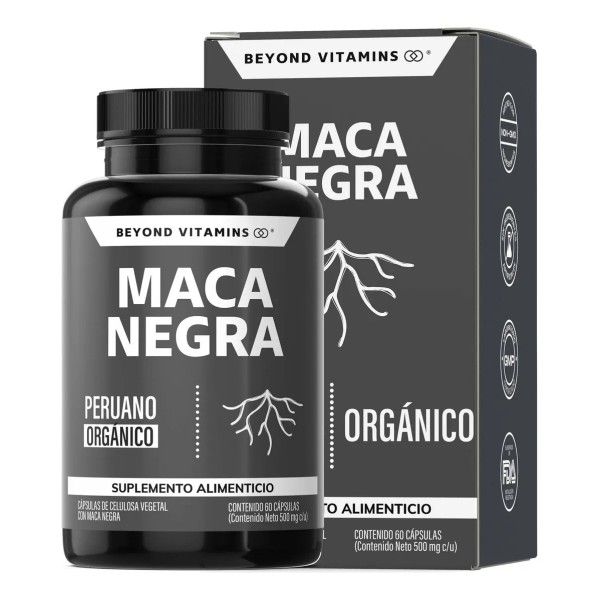Maca Negra Peruana Orgánica 1000 mg | 60 Cápsulas |