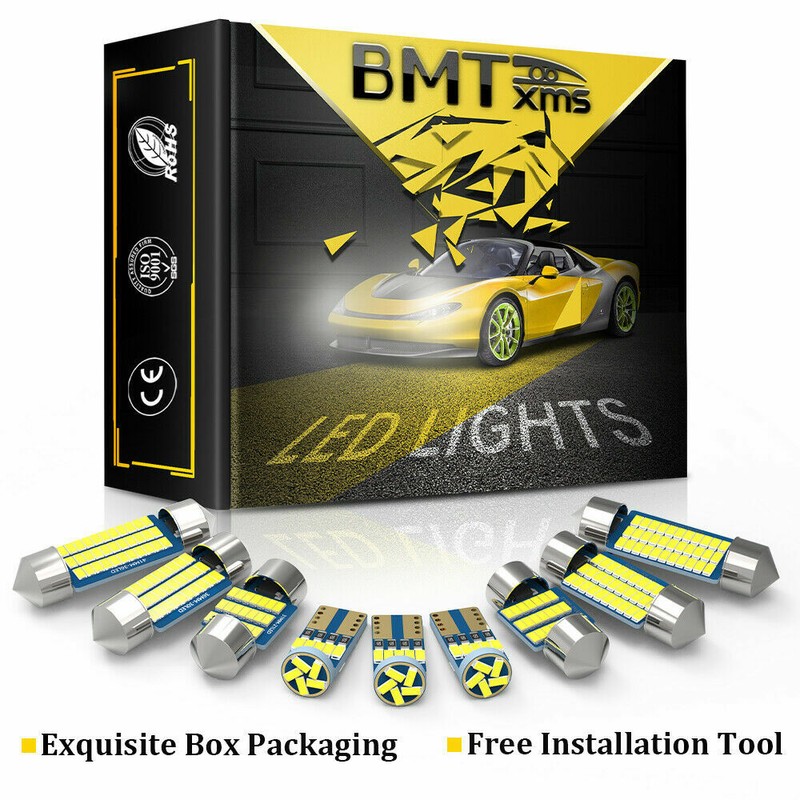 BMTxms LED Light Bulbs Interior Light Kit White Dome Lights