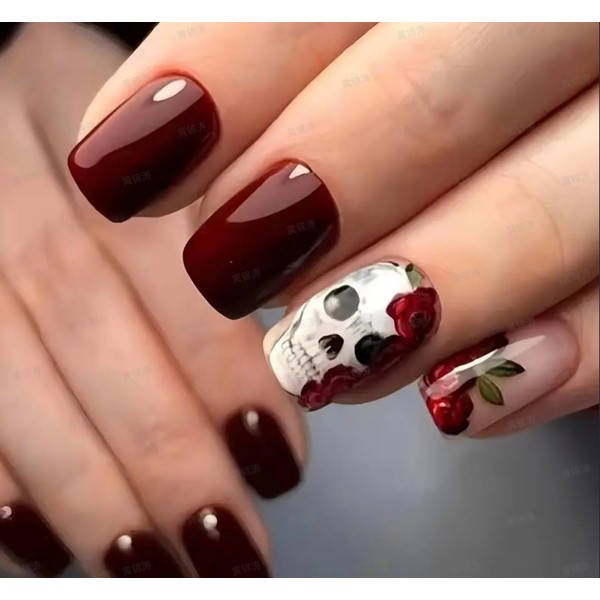 Curvlife Press on Nails Acrylic Fake Nails with Design Full