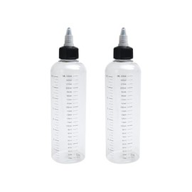 GSHLLO 2 Pcs 250ml Clear Hair Applicator Bottles Plastic Hair Color Applicator Bottles Squeeze Hair Dye Bottles Transparent Hair Oil Graduated Bottles for Home Salon