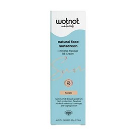 WotNot Natural Zinc Face Sunscreen + Mineral Makeup BB Cream SPF40 50g, Nude