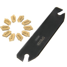 VeYocilk Soporte para herramientas de torneado CNC: SPB26-3 herramienta de corte de ranurado con 10 cuchillas de carburo GTN-3 SP300