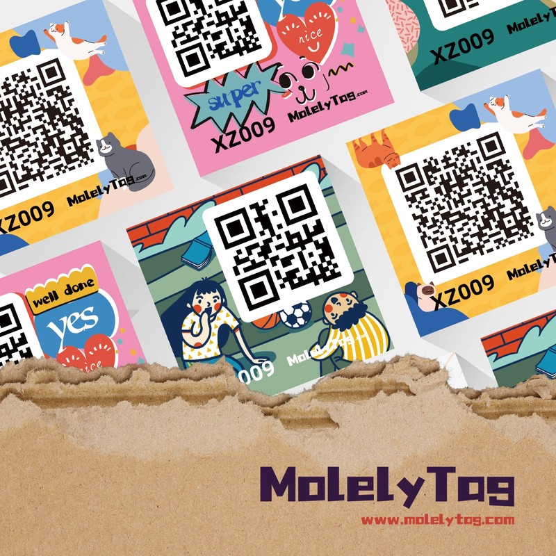 Color-Coded Cartoon QR Code Labels for Storage & Organization -