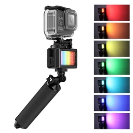Sea frogs RGB Video Light with 3 Cold Shoe Waterproof 40m 360deg Full Color Portable Underwater Lights Compatible with GoPro Hero 12/11/10/9 (SL-105-GO-KIT)