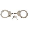 MFH Handschellen Deluxe aus Stahl, vernickelt Double-Lock 2 Schlüssel Securityhandschellen