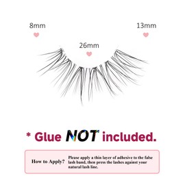 Half Lashes Natural Wispy False Eyelashes Half Eyelashes Clear Band Lashes W25