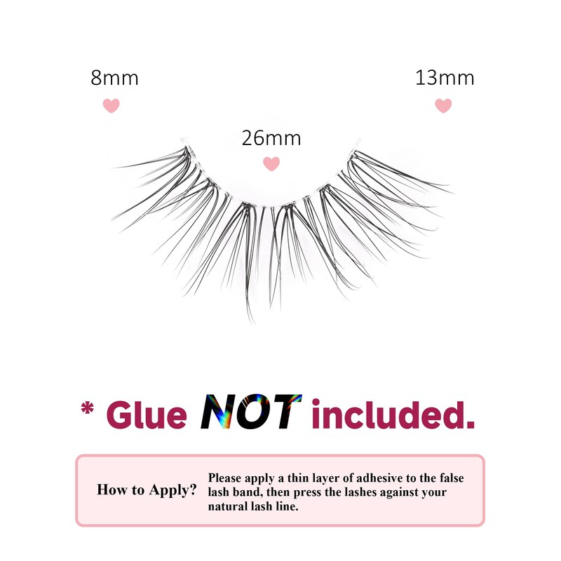 Half Lashes Natural Wispy False Eyelashes Half Eyelashes Clear Band