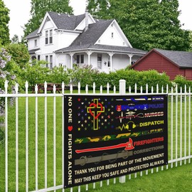 No One Fights Alone Flag 4x6 ft Garden Banner with 4 Holes Indoor Outdoor Perfect Decoration
