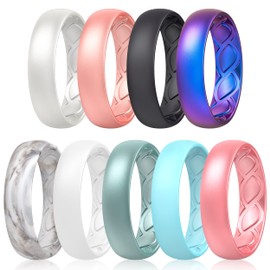 Saco Band - Anillo de silicona para mujer, 6 mm de ancho, 1,8 mm de grosor, 9.5 - 10 (19.80mm), Silicona, Sin piedras preciosas